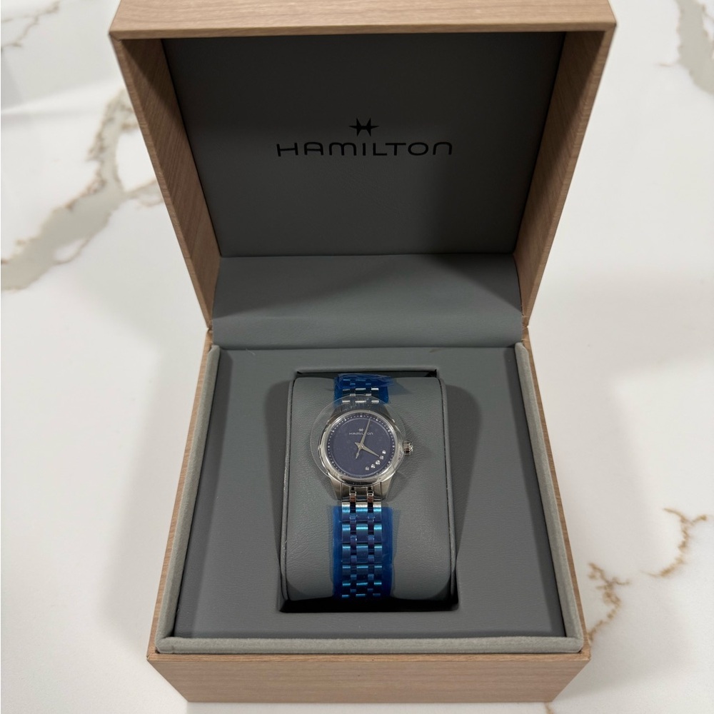Hamilton Jazzmaster Blue Dial Steel Bracelet Women's Watch H32111140 - NEW